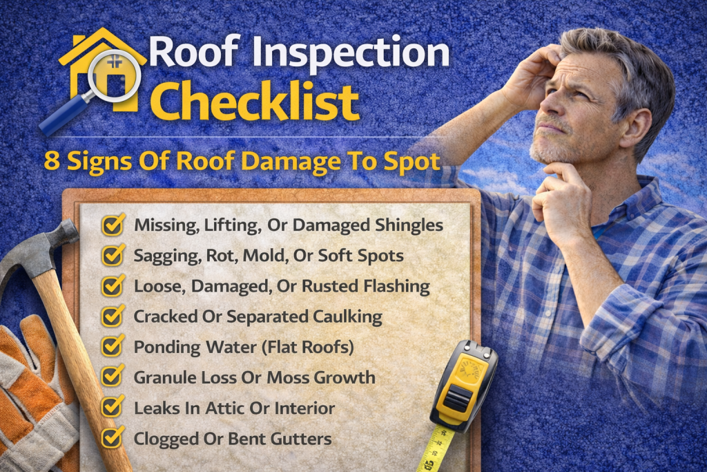 Checklist Checking Rooftop 🏠 Roof Inspection Checklist For Homeowners: A Step-By-Step DIY Guide To ...