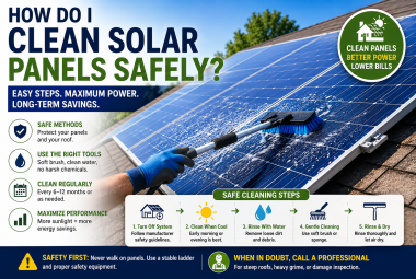 How do I clean solar panels safely
