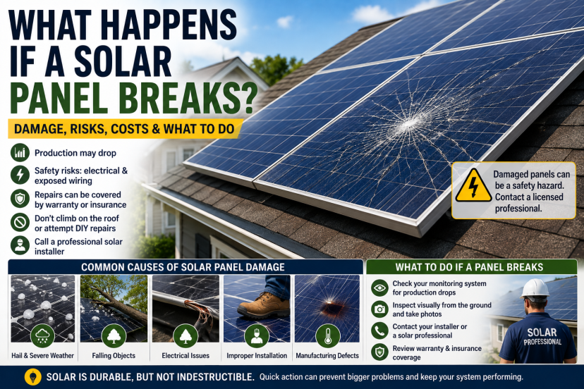 What happens if a solar panel breaks