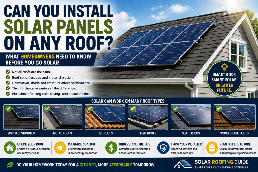 can you install solar panels on any roof